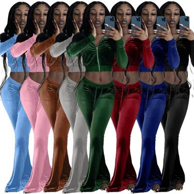 China Clothing Set Hot Selling Vintage Womens Long Sleeve Jogger Suits Sweatpants Sets Two Piece Women's Set for sale