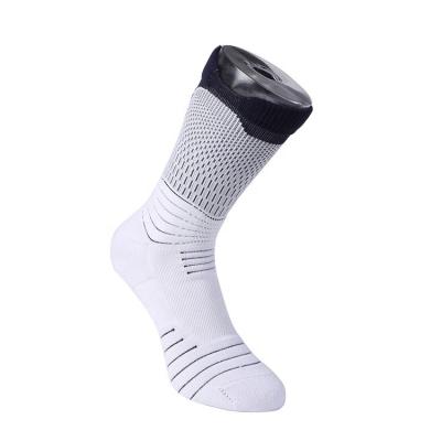 China Wholesale White Breathable Antibacterial Custom Design For All Season Running Sport Socks for sale