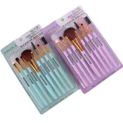 China New 8pcs Mini Portable Makeup Brush Set Cosmetic Brush Soft Hair Eyeshadow Brush Powder Makeup Tools Candy Color Full Set Brush for sale