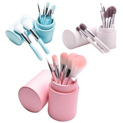 China Professional Luxury Travel Cosmetic Brush 8pcs Pink Colorful Travel Brush With PU Case Cosmetic Make Up Makeup Kit Set Brush for sale