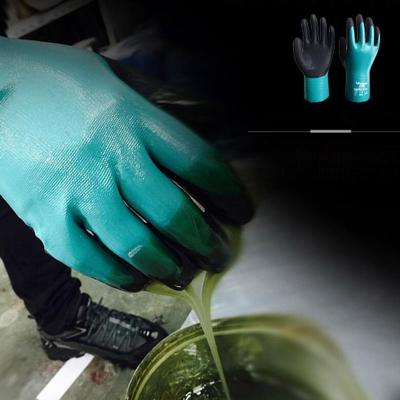 China Nitrile Rubber Anti-smash Water Proof Gloves Chemical Resistant Abrasion Gloves Work Gloves for sale