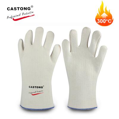 China Hot Fire Proof Flame Retardants Anti-scald Fire Aramid Fiber Woven 300 Degree Heat Insulation Gloves High Temperature Resistant Gloves for sale