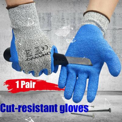 China Anti-cut Coated Safety Work Gloves Cut Resistant 3 Level Safety Anti-cut Gloves Working Gloves for sale