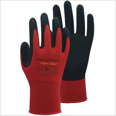 China Anti-Slip Palm Coated Gloves Mechanic Working Gloves Thicken PU Nitrile Safety Work Gloves for sale