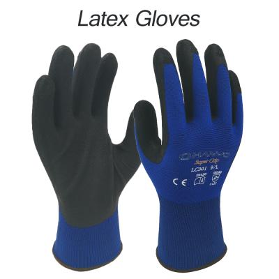 China Anti-Slip Palm Coated Gloves Mechanic Working Gloves PU Nitrile Safety Coated Gloves for sale