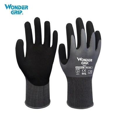 China Sandy Coated Work Gloves Nitrile Wonder Grip Garden Safety Anti-Slip Gloves Nylon EN388 4131X Safety Gloves for sale