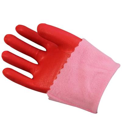 China Water Proof Safety Gloves Waterproof Coldproof Houseware PVC Flocking Gloves for sale