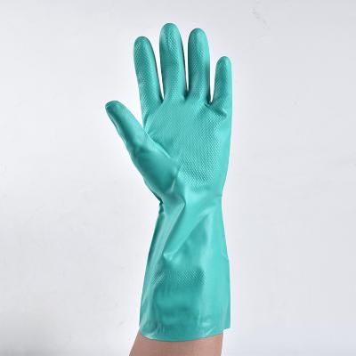 China Water Proof Nitrile Work Glove Household Anti-oil Waterproof Dishwashing Resistant Cleaning Gloves for sale