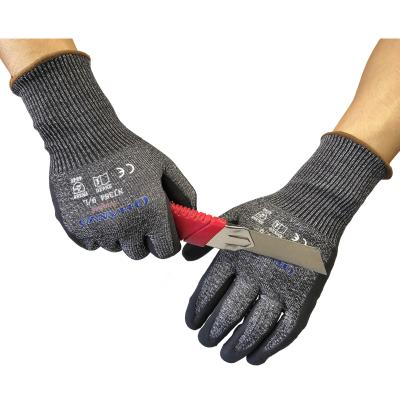 China Anti-cut Nitrile Level 5 Protection For Industry Safety Gloves Cut Resistant Work Gloves for sale