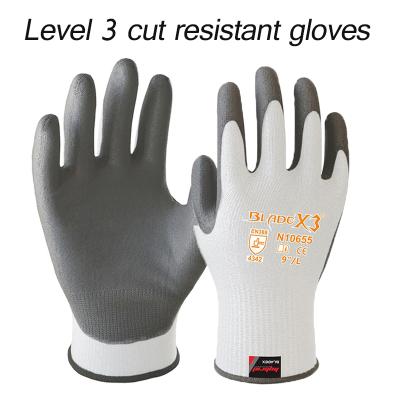 China White Glass Handwork Glove HPPE Anti Cut Safety Anti Cut Protective Gloves EN388 4342 Cut Resistant Work Gloves for sale