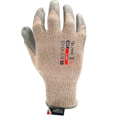 China Anti-Cut 13 Gauge Safety Protective Work Gloves SAFETY-INXS PU Coated Level 5 Cut Resistant Gloves for sale