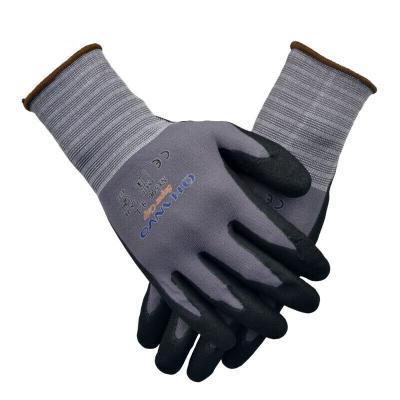 China Nitrile Anti-Slip Safety Work Gloves Coating Palm Coated Gloves Mechanic Working Gloves NX506 for sale