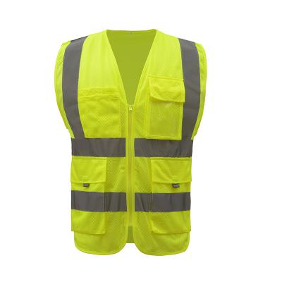 China Breathable Mesh Vest Multi-pocket Safety Reflective Vest With Reflective Stripes Mesh Vest for sale