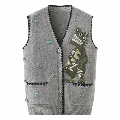 China 2021 New Retro Sweater Women Jacket Women's Custom Safety Knitted Vest Breathable Outer Sleeveless Fabric for sale