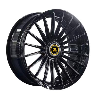 China JZ66 Aluminum Alloy Forged Spoke Wheel Black Gloss Size Custom Passenger Car Wheel For BMW Benz for sale