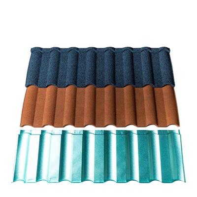 China Modern Waterproof Coated Roofing Material Insulated 30 Years Durable Colored Sand Coated Metal Roof Tiles for sale