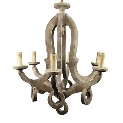 China Vintage 6 Rustic Sconce Design Wooden Chandeliers 110v Pendant 220v For Home for sale