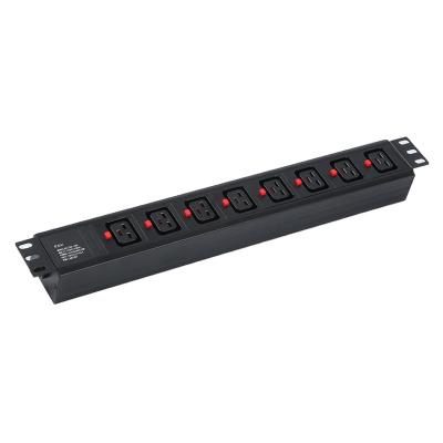 China Aluminum Alloy 19 Inch Network Cabinets Socket Power Distribution Unit PDU With Switch for sale