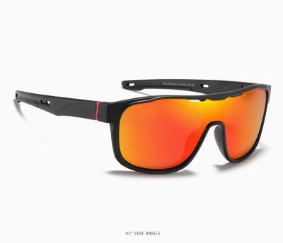 China Hot Big Frame Sports Sunglasses Fashion Colorful Film One-Piece Windproof Sports Sunglasses True Polarized Fishing Sunglasses for sale