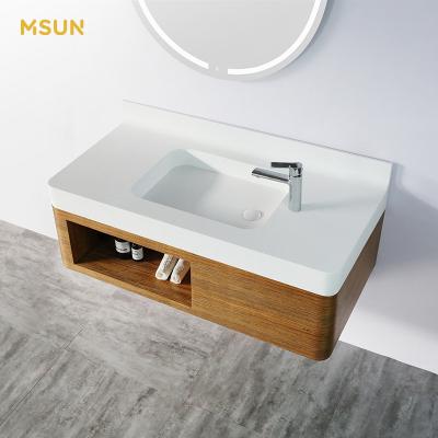 China Repairable Hung Basin Vanity Lavabo Cabinet Bathroom Sink Cabinet Wall Stone Washroom for sale