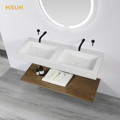 China Modern Serviceable Hotel Bathroom Cabinet Wash Basin Cabinet Stone Bathroom Vanity Cabinet With Sink for sale