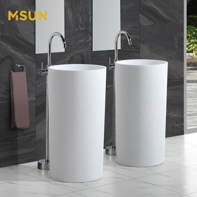 China American Standard Solid Outdoor Bathroom Single Stand Alone Basin Stand Sinks White Wash Basin for sale