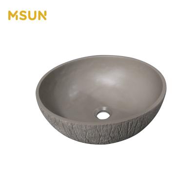 China MSUN Bathroom Sinks Modern Concrete Countertop Sink Solid Outdoor Wash Basin for sale