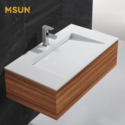 China Modern Modern Under Counter Bathroom Sink White Solid Outdoor Wash Basin For Vanity Cabinet for sale