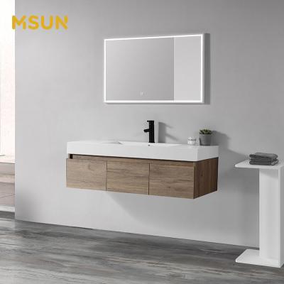 China Repairable Hotel Bathroom Cabinet Lavatory Hand Wash Sink Stone Bathroom Vanity Cabinet With Sink for sale