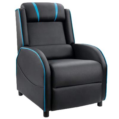 China Luxury Single Style (Height) Adjustable Living Room Blue Racing Recliner Sofa for sale