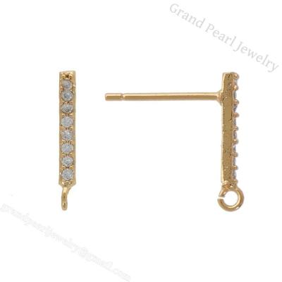 China Fashion Precious Earrings China Made Popular Gold Plated Brass Setting With CZ Earrings For Women for sale