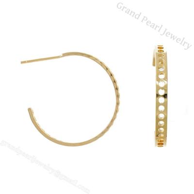 China New Product Special Elegant Precious Metal Earrings Fashion Gold Plated Long Flat Earrings For Women for sale