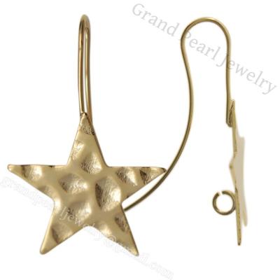 China Fashion Precious Earrings Wholesale Fashionable Special 30Mm Gold Plated Star Earwire Earrings For Women for sale