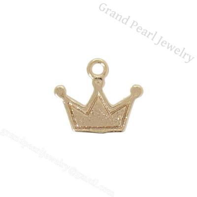 China Special Gold Plated Brass Crown Charm Popular Good Quality 10x8mm Crown Special Gold Plated Necklace Pendants For Women for sale