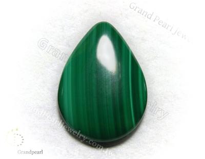 China No Malachite - 18x25mm Pear Cabochon, Loose Gemstone for sale