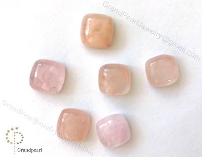 China - Pink Morganite - 10x10mm cushion cabochons, natural loose gemstone for sale