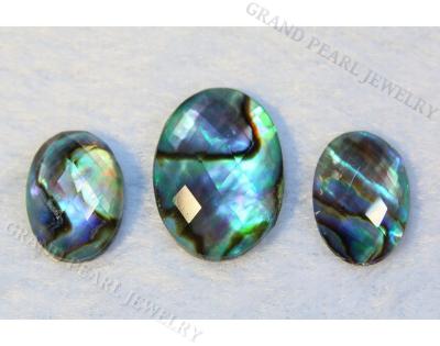 China Pierre M.O.P. Doublet Cabochon - 10x14mm_Paua Shell combined with faceted crystal - oval for sale