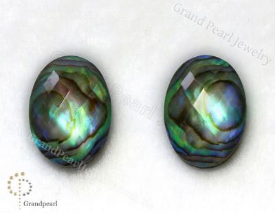 China - BROOM doublet cabochon - 13x18mm Paua Shell combined with faceted crystal - oval for sale