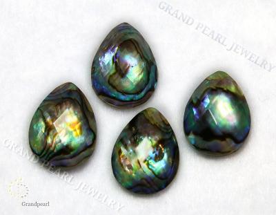 China None WIPES Doublet Cabochon - 15x20mm Paua Shell combined with Faceted Crystal - Pear for sale