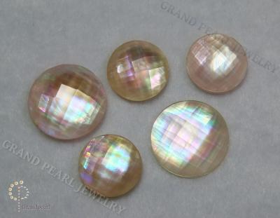 China - BALAI doublet cabochon - 14mm mother-of-pearl combined with faceted crystal - round for sale