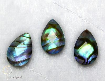 China - BROOM doublet cabochon - 8x12mm Paua Shell combined with faceted crystal - pear for sale