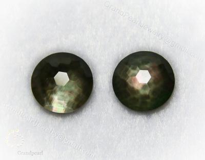 China - BROOM doublet cabochon - 12mm BROOM combined with faceted crystal - round for sale