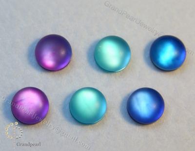 China - 10mm dyed mother of pearl doublet - M.O.P combined with matt surface crystal - Gemstone cabochon for sale