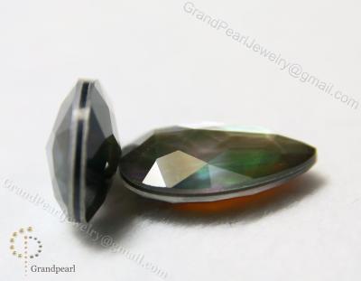 China - 15x20mm triplet gemstone - mother of pearl with faceted crystal - pear for sale