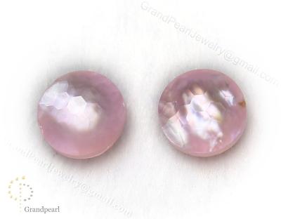 China - Triplet gemstone - 8mm mother of pearl with faceted crystal - round for sale