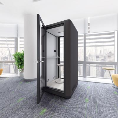 China Aluminum alloy+iron+galss+sound-proof cotton pattern design mobile phone booth soundproof acoustic telephone pod with test report for sale