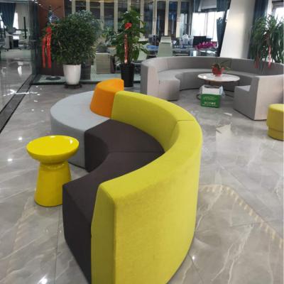 China Customized Modern Office Modular Sofa Public Sofa Round Sectional Modular Lobby Leather Sofa Set for sale