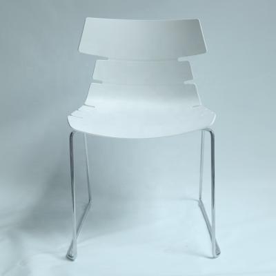 China 2021 Modern White Light Recepion Office Plastic Stacking Chair for sale