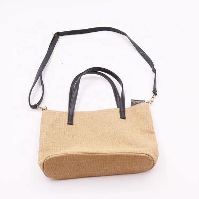 China New design fashion summer straw simple high quality eco-friendly straw bag ladies handmade straw bag with long belt for sale