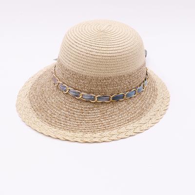 China 2021 New Character Design Wholesale Straw Hat Retro Stylish Hepburn Style Ladies Knitted Hat Beach Hat for sale